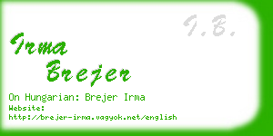 irma brejer business card